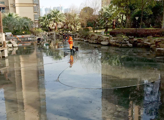 灵丘景观池淤泥清理